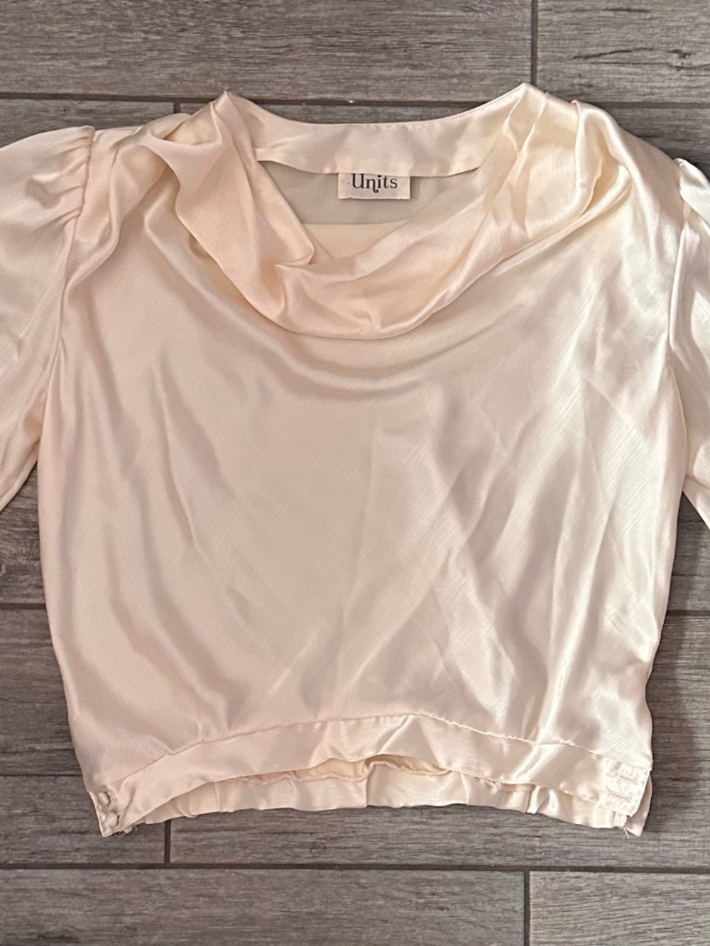 Vintage UNITS Satin Cowl Neck Blouse